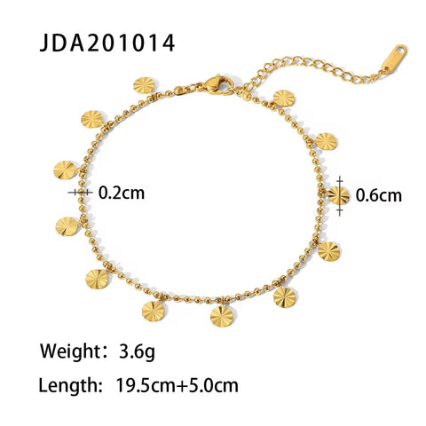 Dainty 18K Gold Plated Stainless Steel Simple Jewelry Gift Waterproof Chain Cross Double Layer Daity Anklet for Women