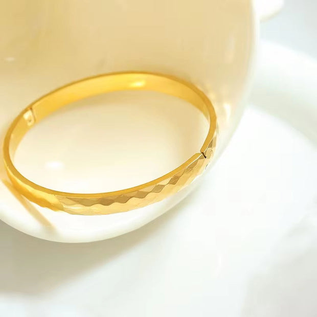 European and American Simple Stainless Steel 18K Gold Plated Jewelry Women Men'S Bracelet