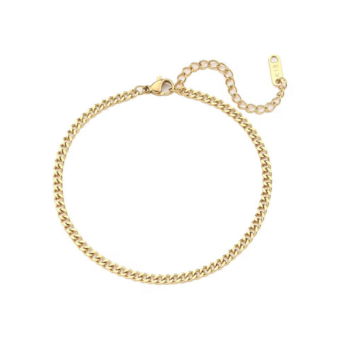 Non Tarnish Gold Plated 316L Stainless Steel Anklets for Women Cuban Link Anklet Bracelets 18K Gold Jewelry