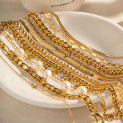 Dainty 18K Gold Plated Stainless Steel Simple Jewelry Gift Waterproof Chain Cross Double Layer Daity Anklet for Women