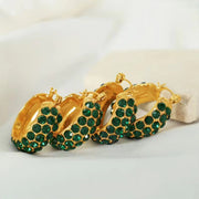 JEWELRY EH188 Fashion Inlaid Rhinestone C-Shaped Earrings Earrings Stainless Steel Earrings Wholesale