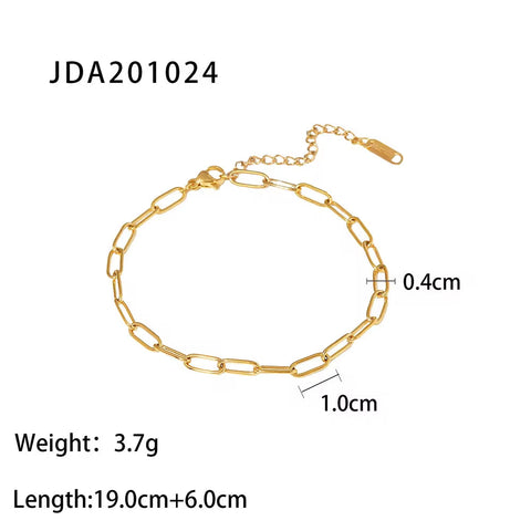 Dainty 18K Gold Plated Stainless Steel Simple Jewelry Gift Waterproof Chain Cross Double Layer Daity Anklet for Women