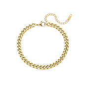 Non Tarnish Gold Plated 316L Stainless Steel Anklets for Women Cuban Link Anklet Bracelets 18K Gold Jewelry
