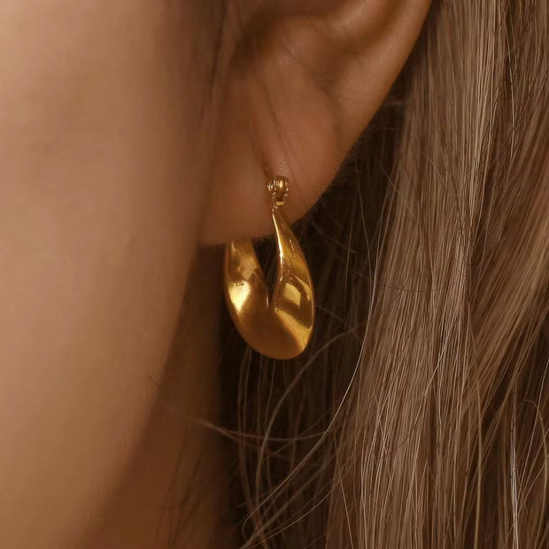Irregular Hoop Earring 18K Gold Plated Stainless Steel Tarnish Free Wholesale Designer Inspired Earrings