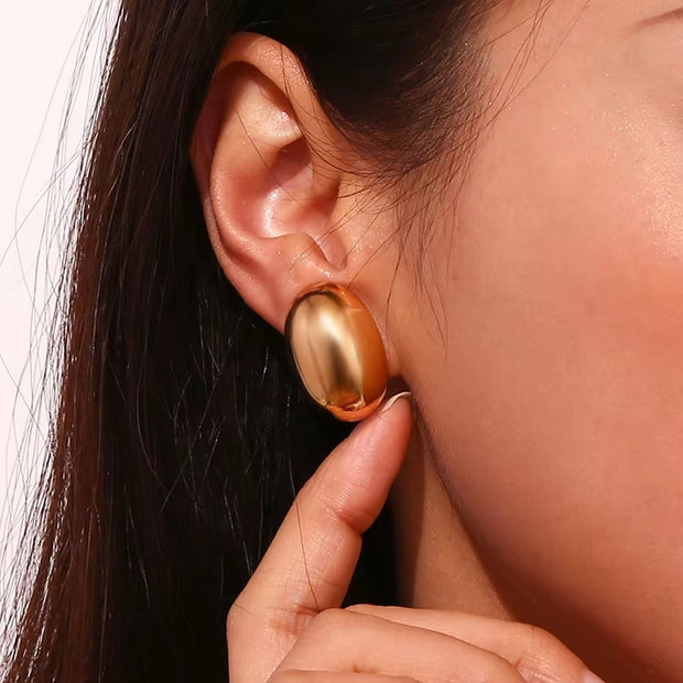 Minimalist Jewelry Hollow Stud Earrings Wholesale Bulk Gold Plated Jewelry Stainless Steel Gift for Women
