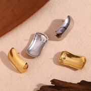 Minimalist Jewelry Rectangle Stud Earrings 18K Gold Plated Stainless Steel Statement Earrings