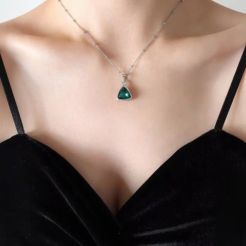 Designer Custom Vintage Fashion 18K Gold Plated Stainless Steel Hook Triangle Crystal Drop Earrings Women