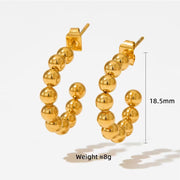 Hot-Selling Jewelry New round Steel Ball Earrings Earrings European and American Fashion Creative Women'S Earrings