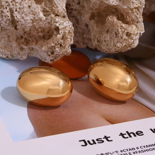 Minimalist Jewelry Hollow Stud Earrings Wholesale Bulk Gold Plated Jewelry Stainless Steel Gift for Women