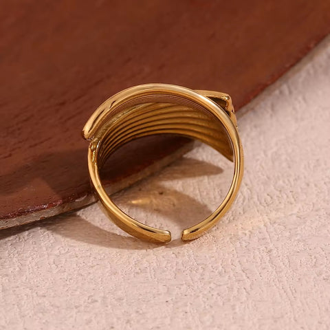 Engraved Cross Signet Ring Gold Plated Statement Jewelry Valentine Jewelry Stainless Steel Rings