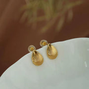 JEWELRY EH20 Factory Hot Sale Vintage Shell Striped Earrings Versatile Stud Earrings