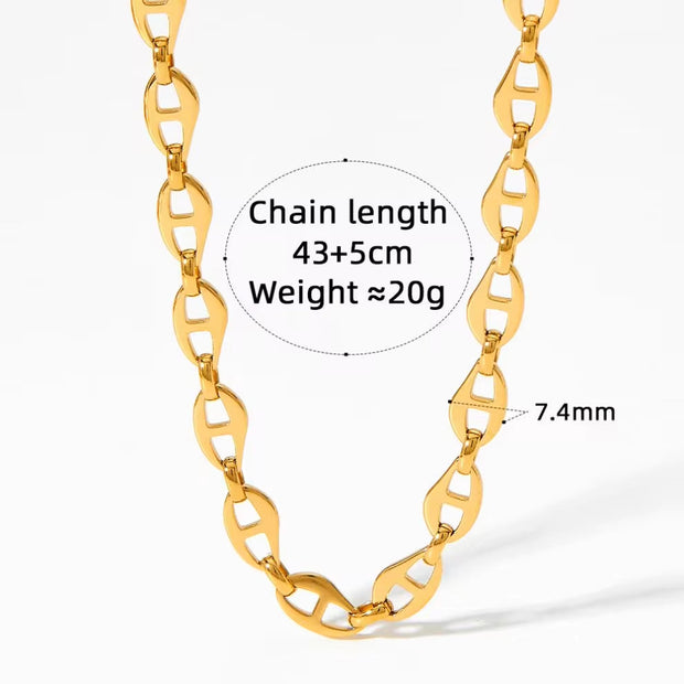 Ins Gold Plated Stainless Steel Pig Nose Designer Chokers Necklace for Women