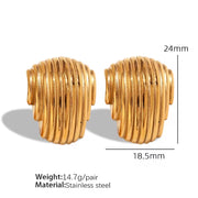 JEWELRY EH134 Wholesale Patterned Pleated Hollow Half Circle Earrings Simple Irregular Earrings