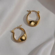Irregular Hoop Earring 18K Gold Plated Stainless Steel Tarnish Free Wholesale Designer Inspired Earrings