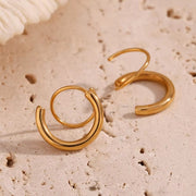 Minimalist Earrings Winding Gold Plated Stud Earrings for Women Waterproof Stainless Steel Jewelry