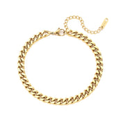 Non Tarnish Gold Plated 316L Stainless Steel Anklets for Women Cuban Link Anklet Bracelets 18K Gold Jewelry