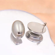 Hot Sales Hollow Oval Stainless Steel Stud Earrings Elegant Women'S Polished Gold Silver Color Ear Jewelry Low MOQ