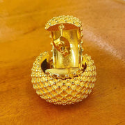 Dropshipping Waterproof Grain Fat Earrings 18K Gold Plated Stainless Steel Tarnish Free Cute Jewelry