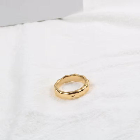 Ins Hot High End 18K Gold Plated Chunky Bamboo Rings Trendy Earrings Wholesale Stainless Steel Jewelry