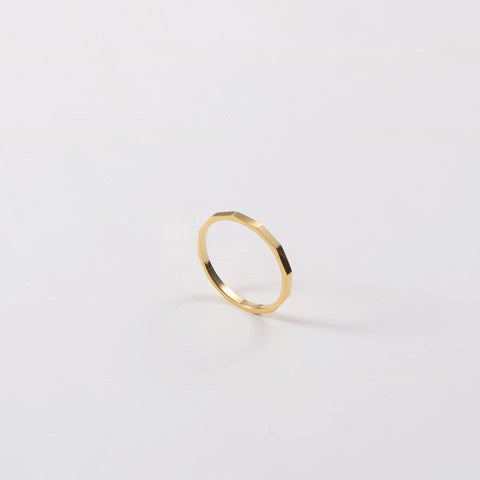 High End 18K Gold Plated Tungsten Stainless Steel Tangent Plane Dainty Rings for Women Finger Ring Non Tarnish