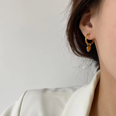 Non Tarnish Stainless Steel CZ Diamond Rectangle Hoop Earrings Waterproof Flower Waterdrop Whale Dangle Earrings