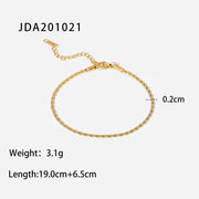 Dainty 18K Gold Plated Stainless Steel Simple Jewelry Gift Waterproof Chain Cross Double Layer Daity Anklet for Women