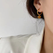 Non Tarnish Stainless Steel CZ Diamond Rectangle Hoop Earrings Waterproof Flower Waterdrop Whale Dangle Earrings