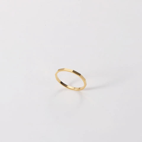 High End 18K Gold Plated Tungsten Stainless Steel Tangent Plane Dainty Rings for Women Finger Ring Non Tarnish