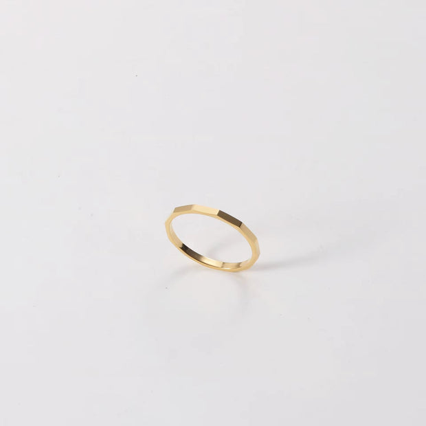 High End 18K Gold Plated Tungsten Stainless Steel Tangent Plane Dainty Rings for Women Finger Ring Non Tarnish