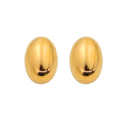 Hot Sales Hollow Oval Stainless Steel Stud Earrings Elegant Women'S Polished Gold Silver Color Ear Jewelry Low MOQ