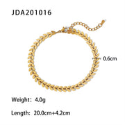Dainty 18K Gold Plated Stainless Steel Simple Jewelry Gift Waterproof Chain Cross Double Layer Daity Anklet for Women