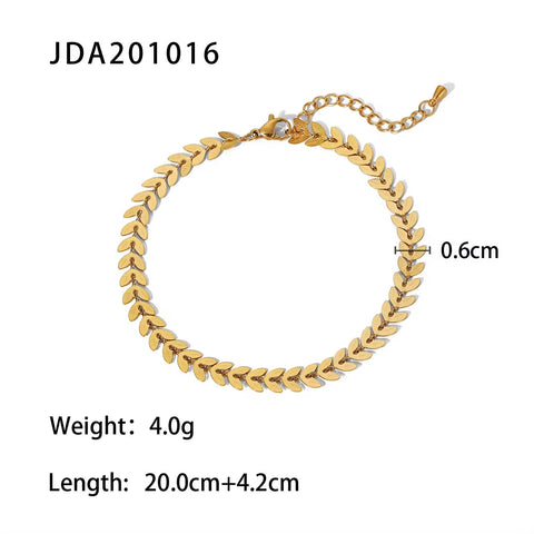Dainty 18K Gold Plated Stainless Steel Simple Jewelry Gift Waterproof Chain Cross Double Layer Daity Anklet for Women