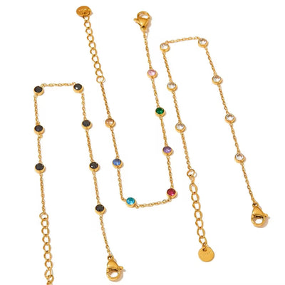 Wholesale Fashion Jewelry Stainless Steel Zircon Beach Anklet Foot Jewelry Stainless Steel Anklet for Women