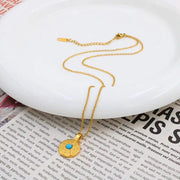 Natural Stone Necklace 18K Gold Color Stainless Steel Chain Suitable for Women Waterproof Material Fashion Oval Jewelry