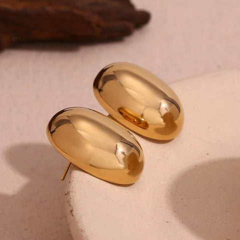 Minimalist Jewelry Hollow Stud Earrings Wholesale Bulk Gold Plated Jewelry Stainless Steel Gift for Women