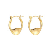 Irregular Hoop Earring 18K Gold Plated Stainless Steel Tarnish Free Wholesale Designer Inspired Earrings