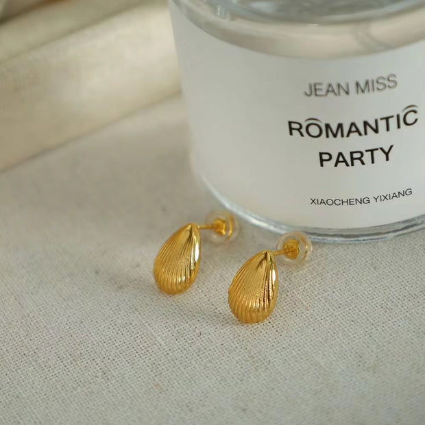 JEWELRY EH20 Factory Hot Sale Vintage Shell Striped Earrings Versatile Stud Earrings