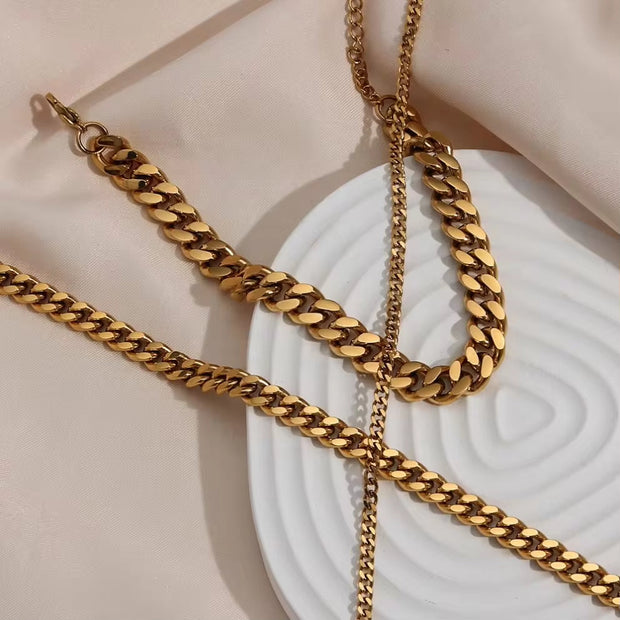 Non Tarnish Gold Plated 316L Stainless Steel Anklets for Women Cuban Link Anklet Bracelets 18K Gold Jewelry