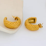 Hawaiian Style Pineapple Ananas Jackfruit Summer Fruit Shape Stainless Steel Stud Earrings Waterproof