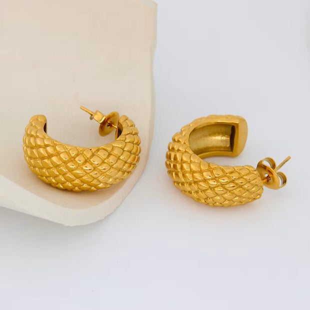 Hawaiian Style Pineapple Ananas Jackfruit Summer Fruit Shape Stainless Steel Stud Earrings Waterproof