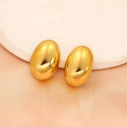 Hot Sales Hollow Oval Stainless Steel Stud Earrings Elegant Women'S Polished Gold Silver Color Ear Jewelry Low MOQ