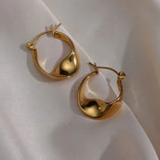Irregular Hoop Earring 18K Gold Plated Stainless Steel Tarnish Free Wholesale Designer Inspired Earrings
