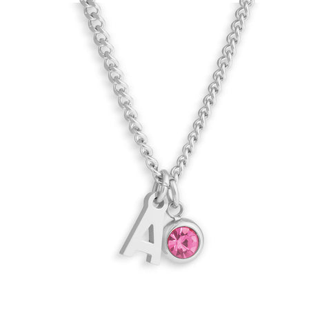 Custom/Personalized Initial Pendant Necklace w/ Birthstone