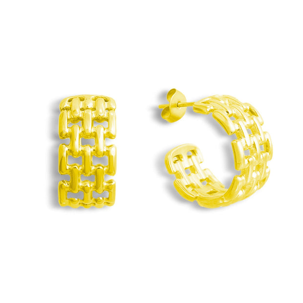 Watch Out Hoop Earrings