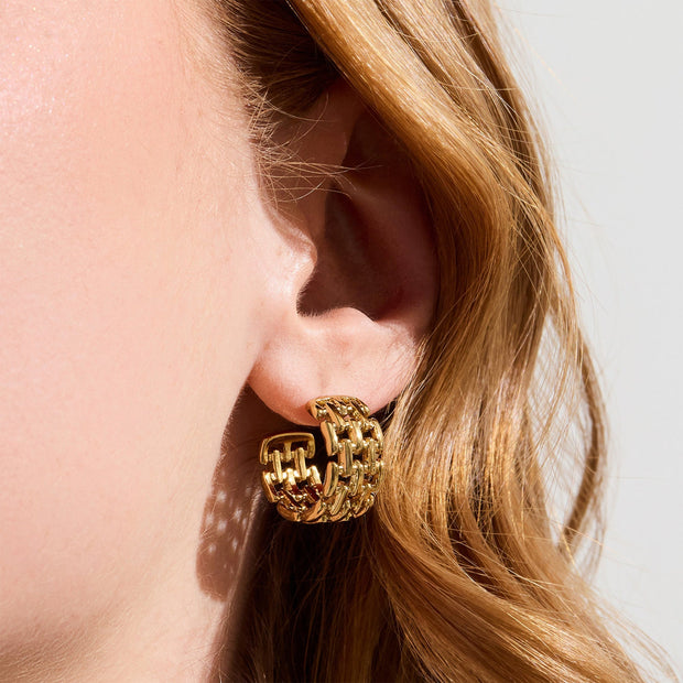 Watch Out Hoop Earrings