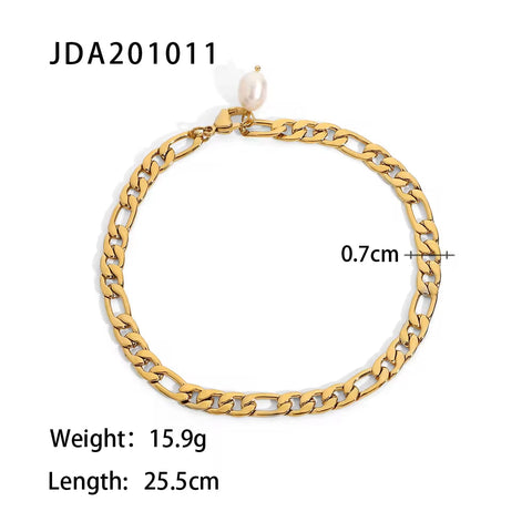 Dainty 18K Gold Plated Stainless Steel Simple Jewelry Gift Waterproof Chain Cross Double Layer Daity Anklet for Women