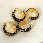 JEWELRY EH188 Fashion Inlaid Rhinestone C-Shaped Earrings Earrings Stainless Steel Earrings Wholesale