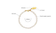 Dainty 18K Gold Plated Stainless Steel Lucky Charm Quality Fresh Water Pearl Jewelry Natural White Freshwater Pearl Bracelet