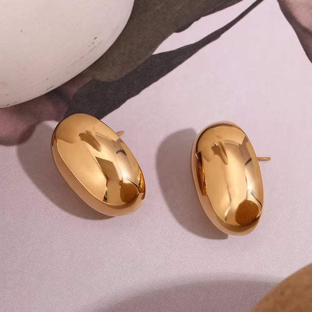 Minimalist Jewelry Hollow Stud Earrings Wholesale Bulk Gold Plated Jewelry Stainless Steel Gift for Women