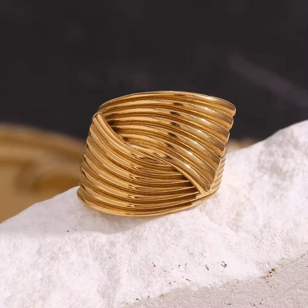 Engraved Cross Signet Ring Gold Plated Statement Jewelry Valentine Jewelry Stainless Steel Rings